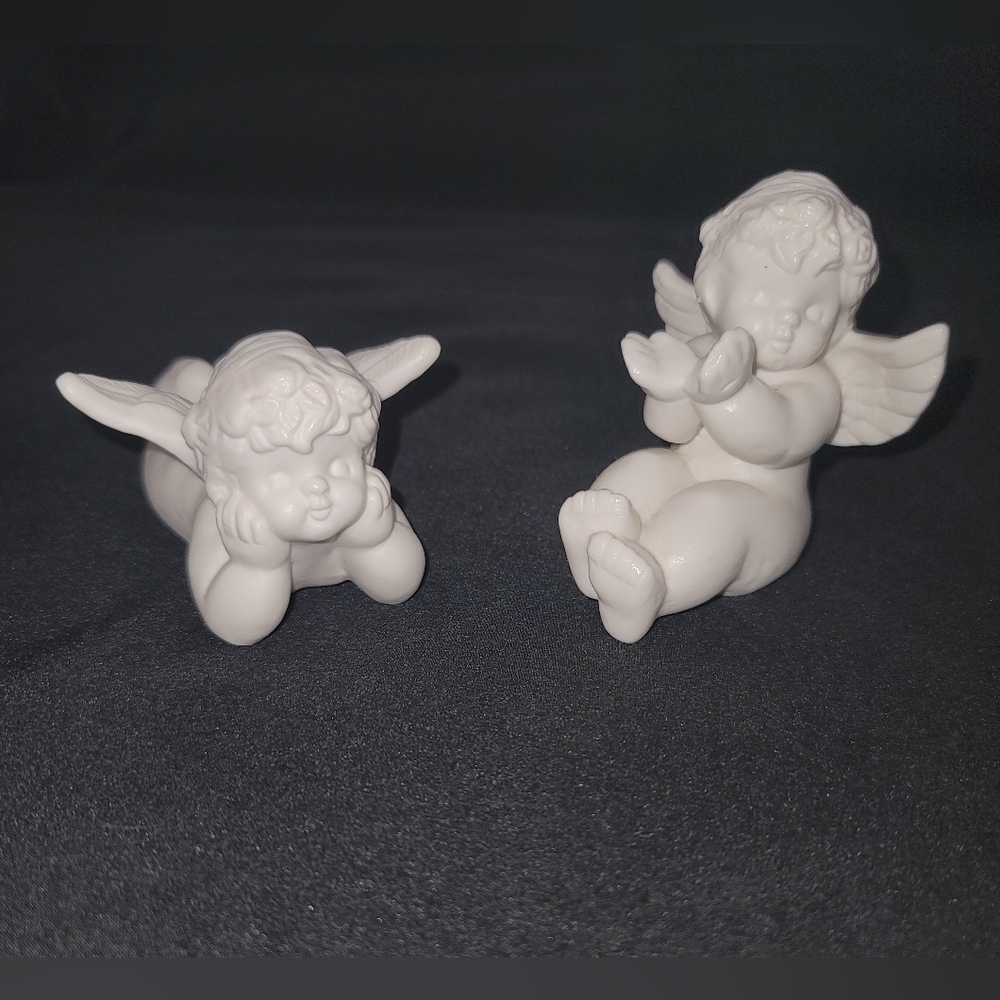 Vintage Vigor Porcelain Bisque Cherub Figurines
